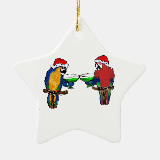 PARROTS CERAMIC ORNAMENT (Front)