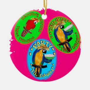 PARROTS CERAMIC TREE DECORATION
