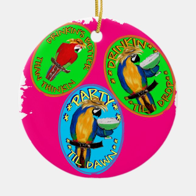 PARROTS CERAMIC TREE DECORATION (Front)