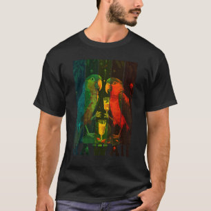 Parrots Drinking Margarita Hawaiian Vacation Men W T-Shirt