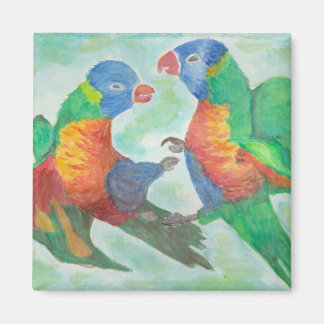 Parrots fight magnet