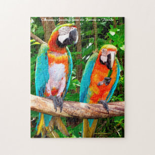 Parrots Florida. Christmas Greetings Jigsaw Puzzle