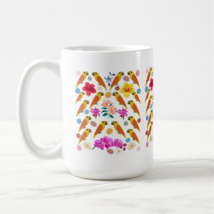 Parrots & Flowers Coffee Mug
