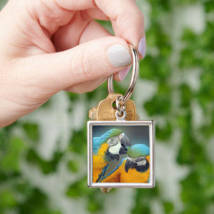 Parrots in love - cute  key ring