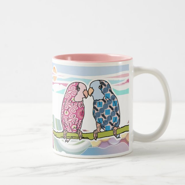 Parrots In Love Two-Tone Coffee Mug (Right)