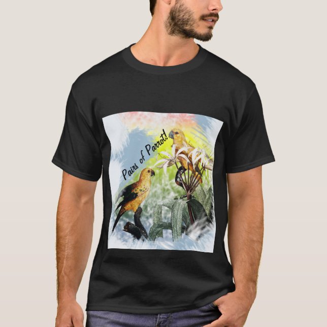 Parrots in Man's T shirt (Front)