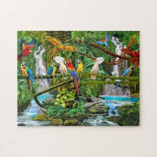 PARROTS IN PARADISE JIGSAW PUZZLE