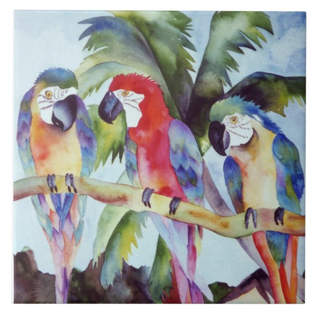 Parrots in Paradise tile (Front)