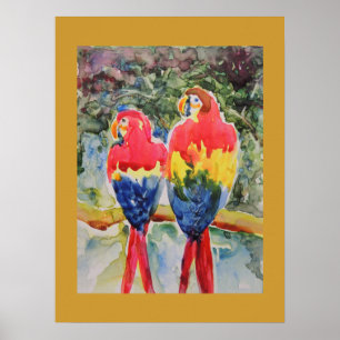 Parrots in the Rain Forest Poster