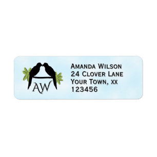 Parrots Monogram Plus Return Address Label