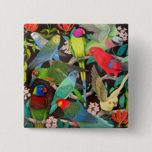 Parrots of the World II 15 Cm Square Badge