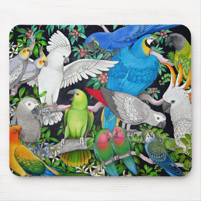 Parrots of the World Mouse Pad (Front)