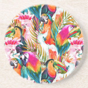 Parrots & Palm Leaves Coaster