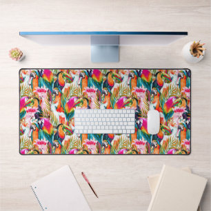 Parrots & Palm Leaves Desk Mat