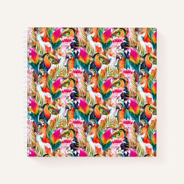 Parrots & Palm Leaves Notebook (Front)