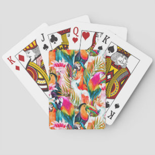 Parrots & Palm Leaves Playing Cards