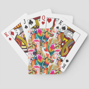 Parrots & Palm Leaves Playing Cards