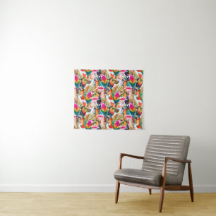 Parrots & Palm Leaves Tapestry