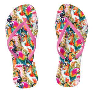 Parrots & Palm Leaves Thongs