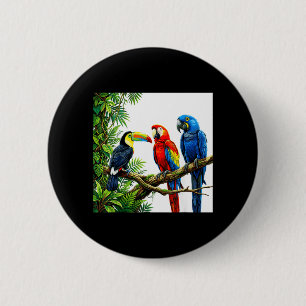 Parrots Tropical Birds Hawaii Beach Party Summer 6 Cm Round Badge