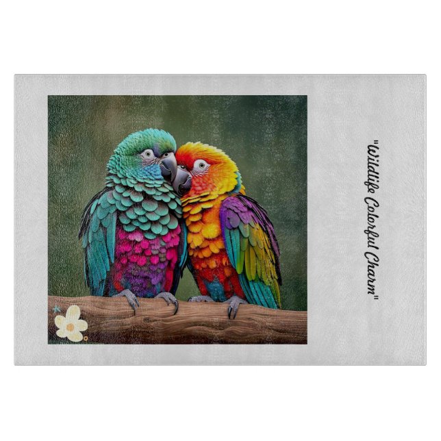 "Parrot's Tropical Home" Cutting Board (Front)