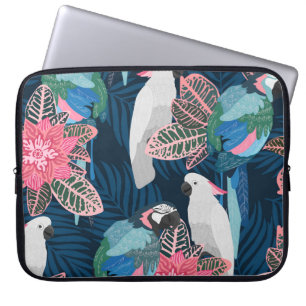 Parrots Tropical: Vintage Seamless Pattern Laptop Sleeve