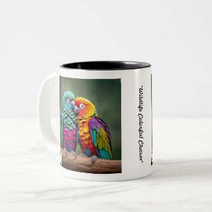 "Parrot's Vibrant Plumage" Two-Tone Coffee Mug