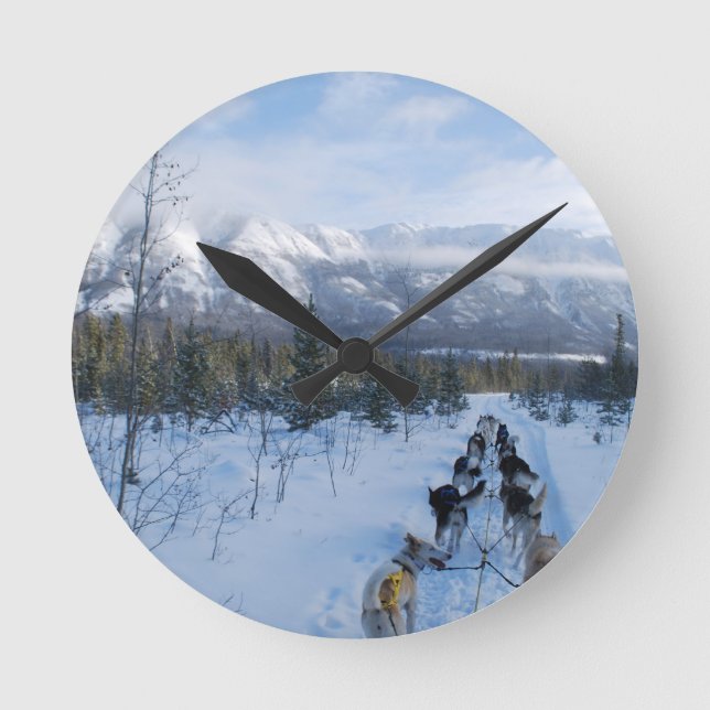 ParrotSleds - Landscape Round Clock (Front)