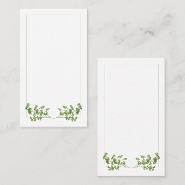 PARSLEY 3.5x2 Flat Note Card / Vertical (Front/Back)