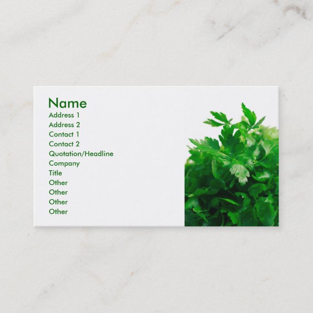 Parsley Business Card (Front)