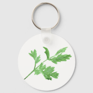 Parsley herb watercolour key ring