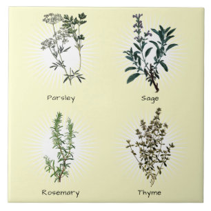 Parsley Sage Rosemary & Thyme Herbs Ceramic Tile