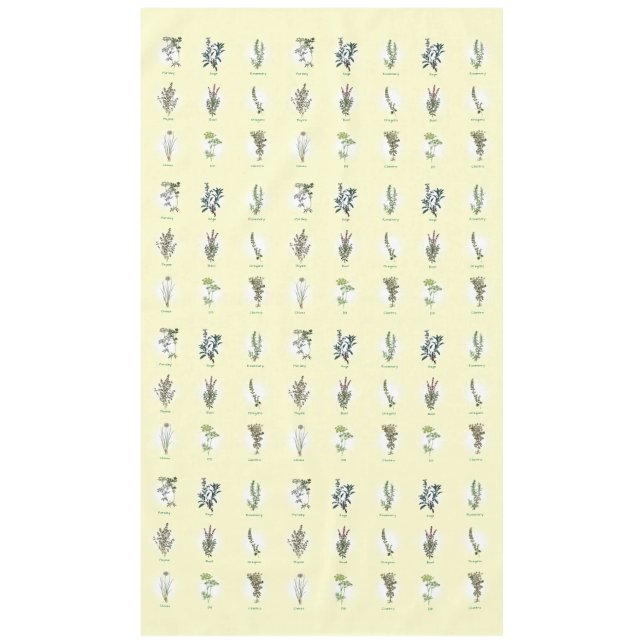 Parsley Sage Rosemary & Thyme Herbs Tablecloth (Front)
