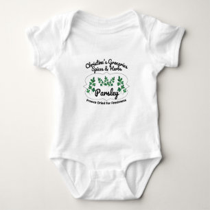 Parsley spice jar. baby bodysuit