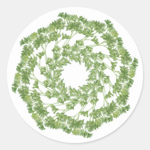 PARSLEY WREATH Large Round Stickers