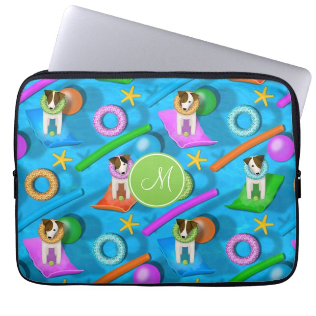 Parson Jack Russell Terrier dog pool party pattern Laptop Sleeve (Front)
