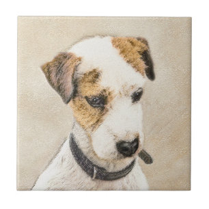 Parson Jack Russell Terrier Painting 2 Dog Art Ceramic Tile