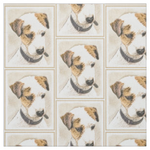 Parson Jack Russell Terrier Painting 2 Dog Art Fabric