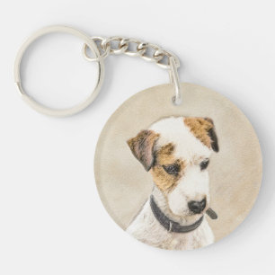 Parson Jack Russell Terrier Painting 2 Dog Art Key Ring