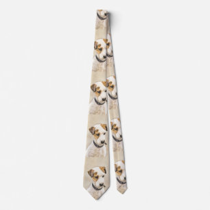 Parson Jack Russell Terrier Painting 2 Dog Art Tie
