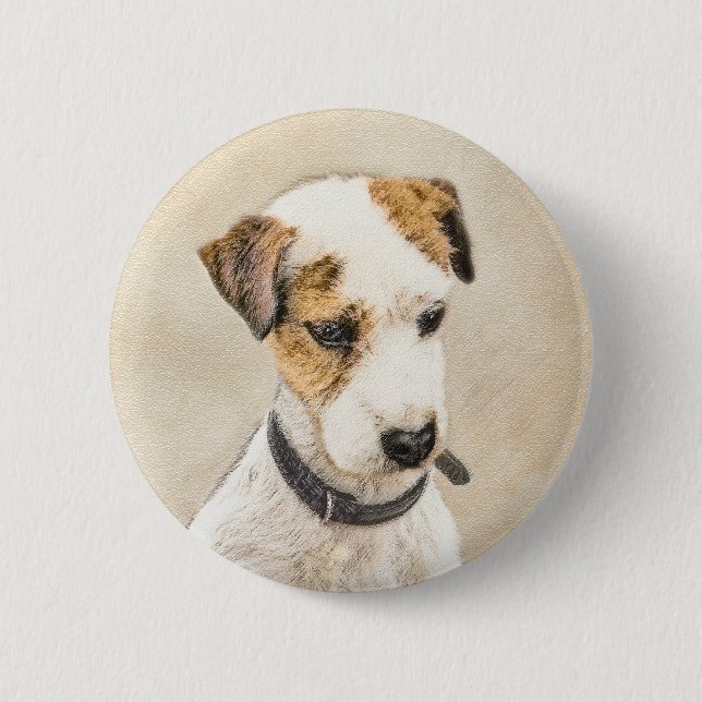 Parson Jack Russell Terrier Painting - Dog Art 6 Cm Round Badge (Front)