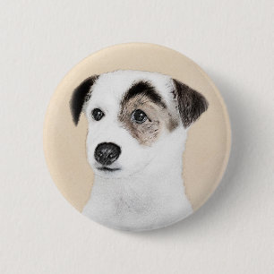 Parson Jack Russell Terrier Painting - Dog Art 6 Cm Round Badge