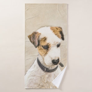 Parson Jack Russell Terrier Painting - Dog Art Bath Towel Set