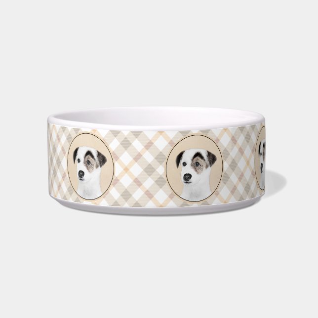 Parson Jack Russell Terrier Painting - Dog Art Bowl (Left)