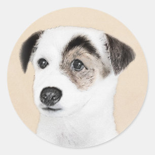 Parson Jack Russell Terrier Painting - Dog Art Classic Round Sticker