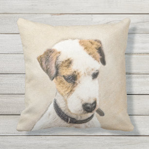 Parson Jack Russell Terrier Painting - Dog Art Cushion