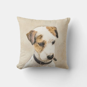 Parson Jack Russell Terrier Painting - Dog Art Cushion