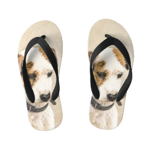 Parson Jack Russell Terrier Painting - Dog Art Kid's Thongs