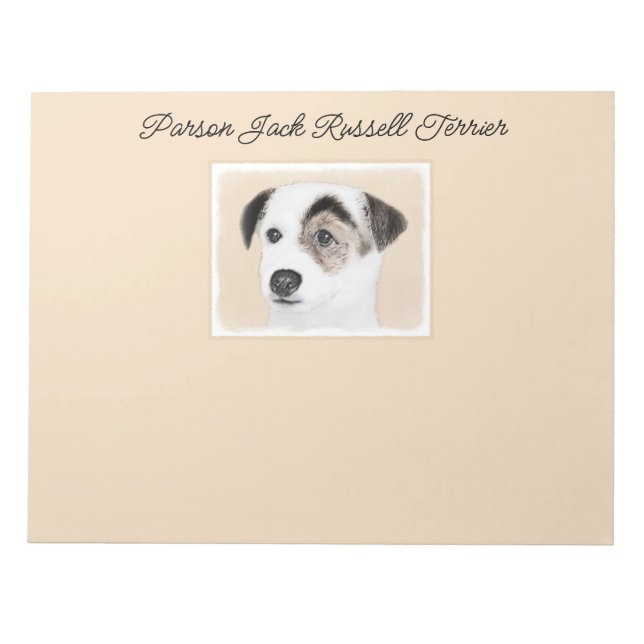 Parson Jack Russell Terrier Painting - Dog Art Not Notepad (Front)