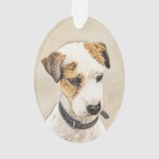 Parson Jack Russell Terrier Painting - Dog Art Ornament (Back)